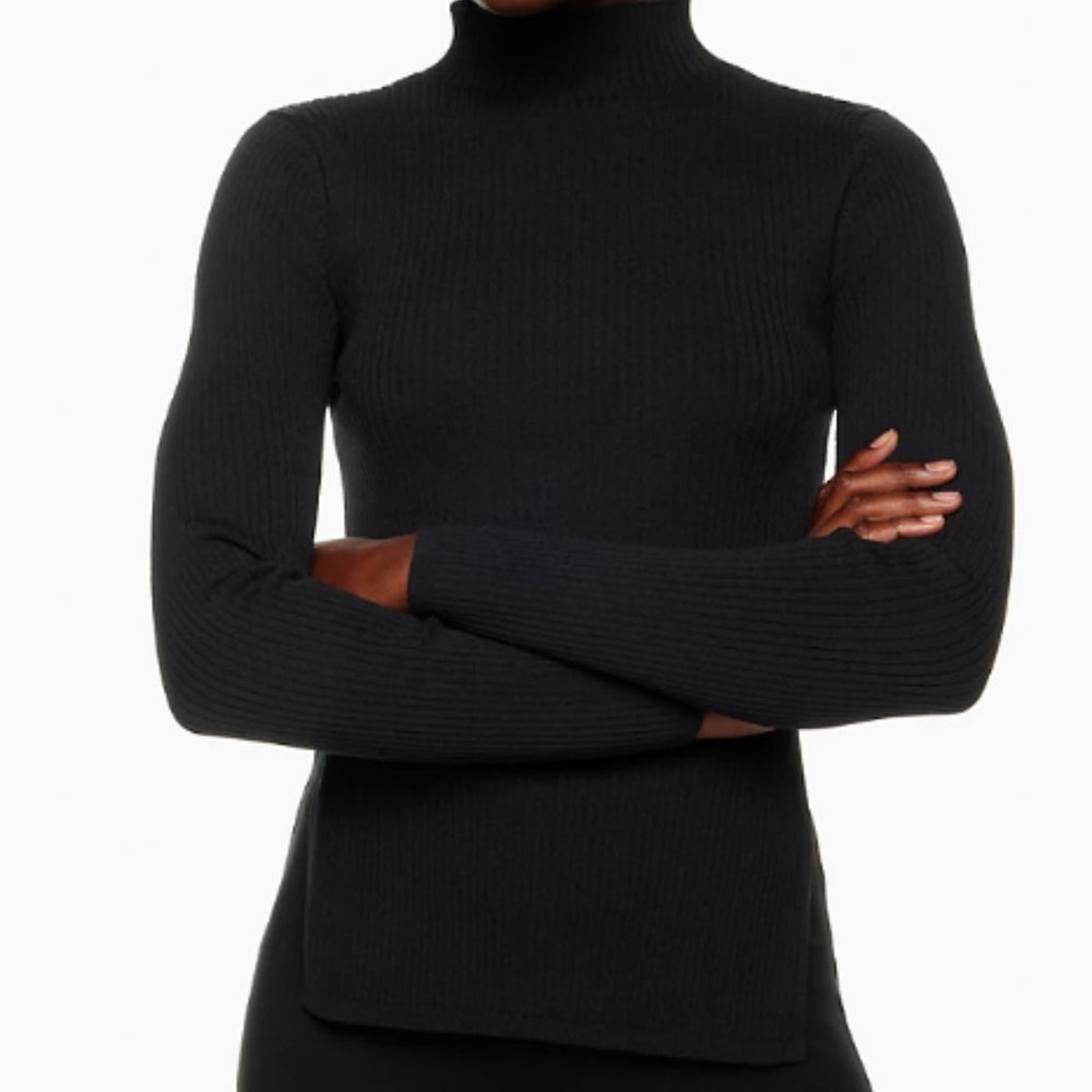 Black Babaton Sculpt Knit Tie-Back Longsleeve Xsmall